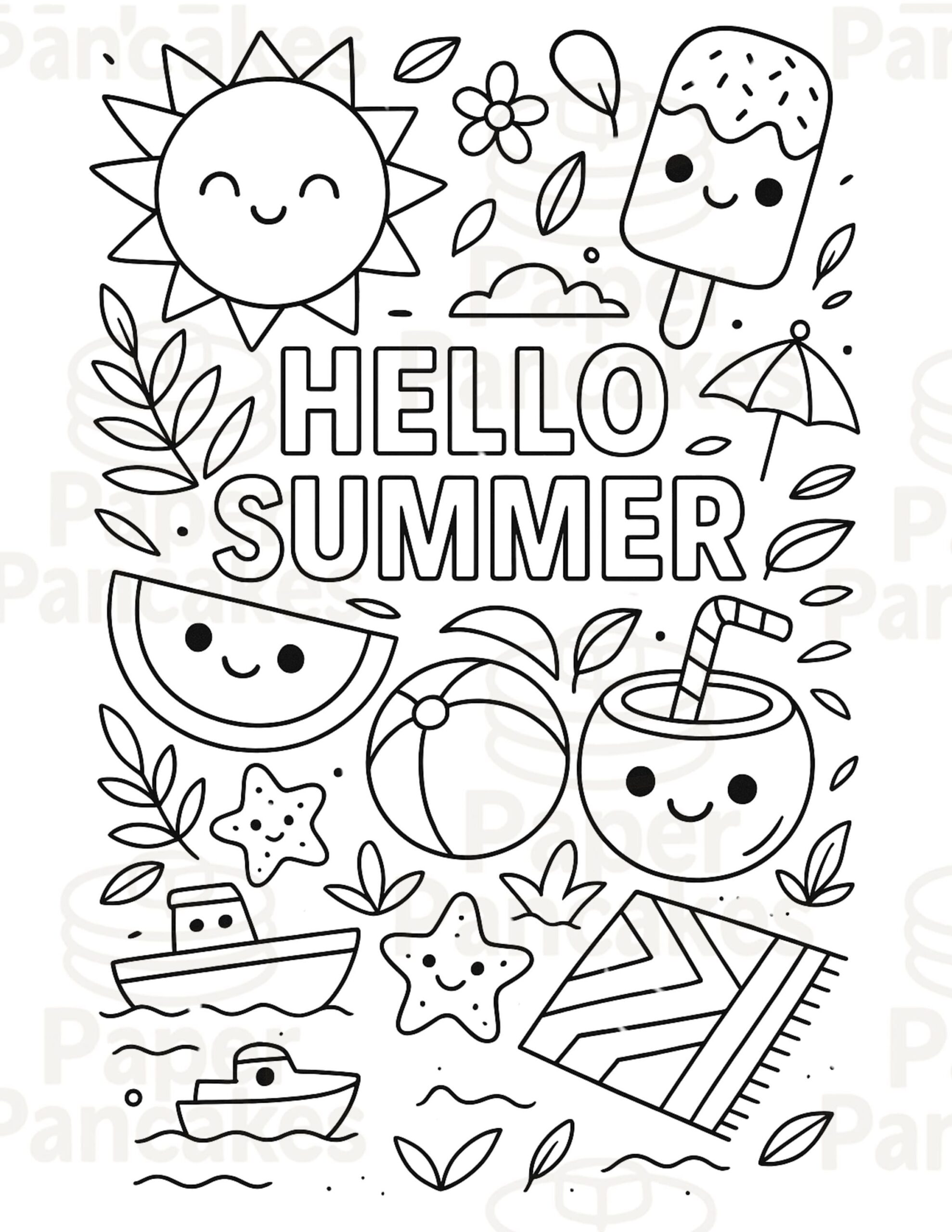 summer printable coloring pages