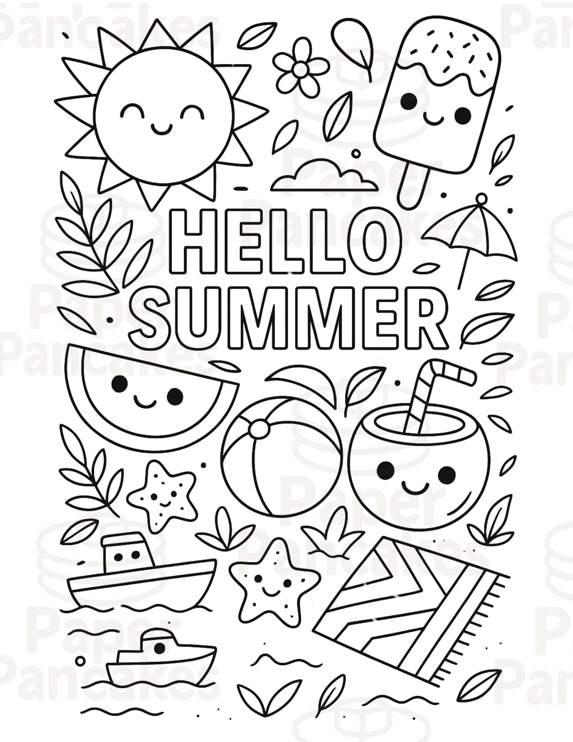 coloring pages printable summer