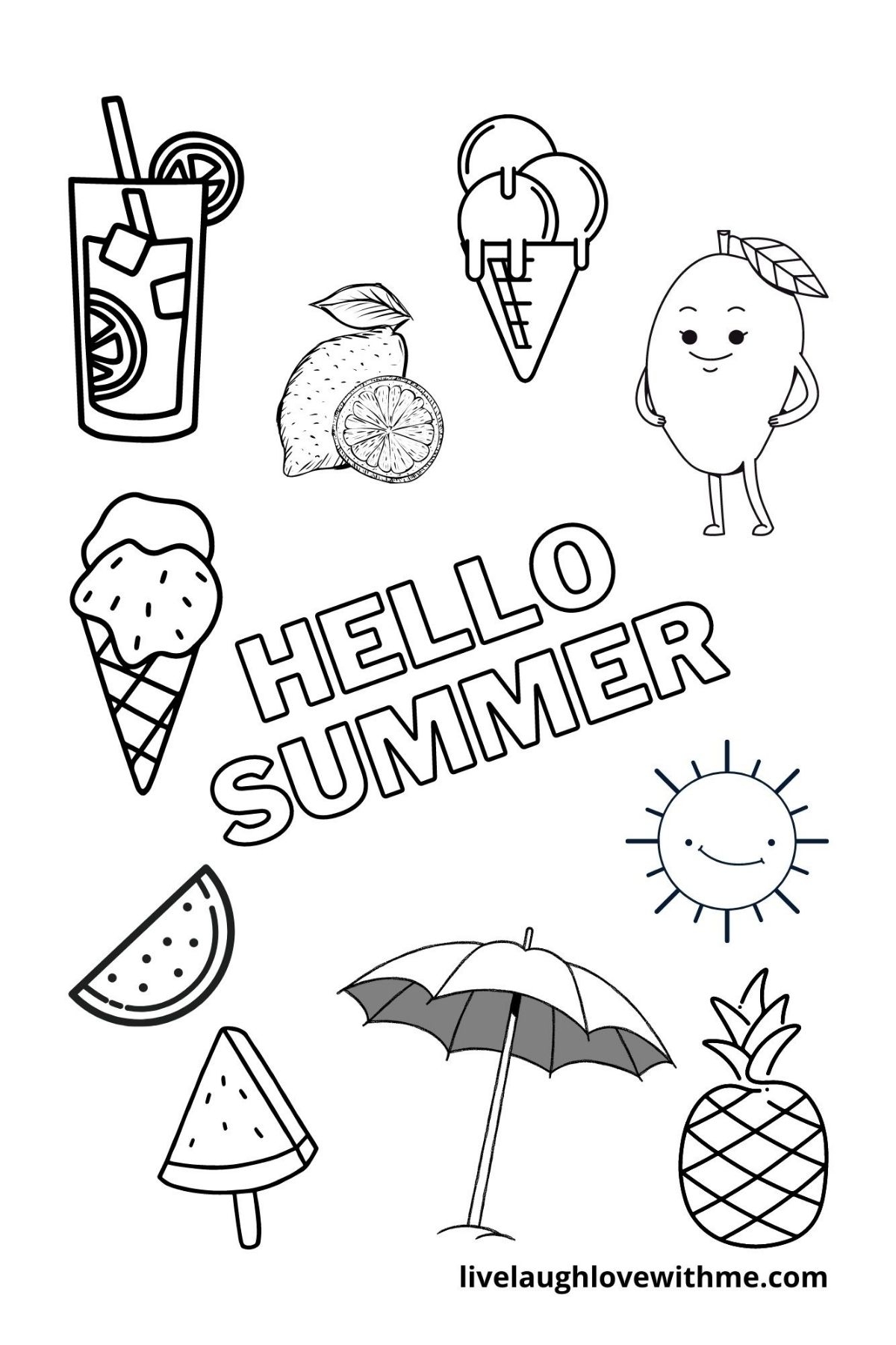 coloring pages for summer