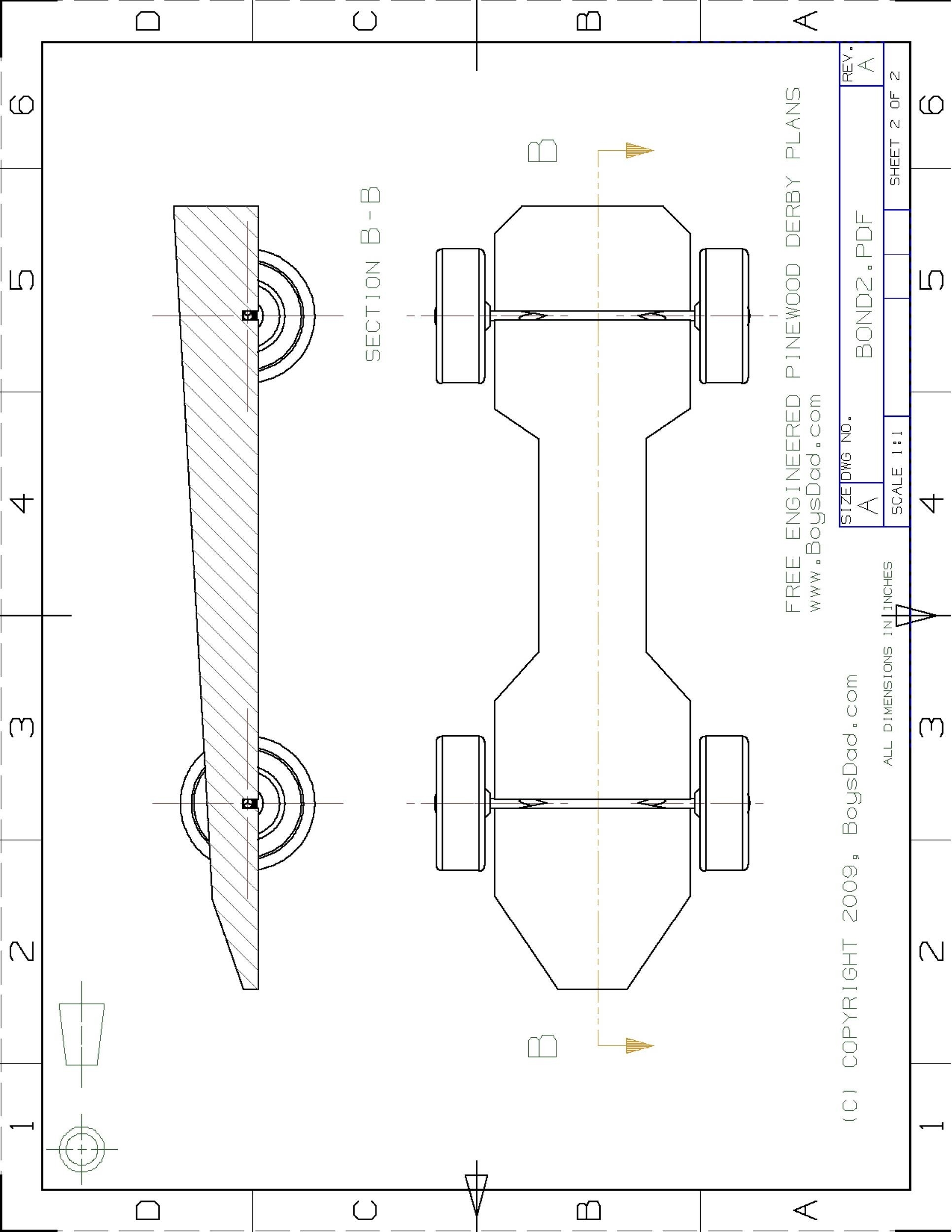 Super Fast Aerodynamic Pinewood Derby Car Templates Printable