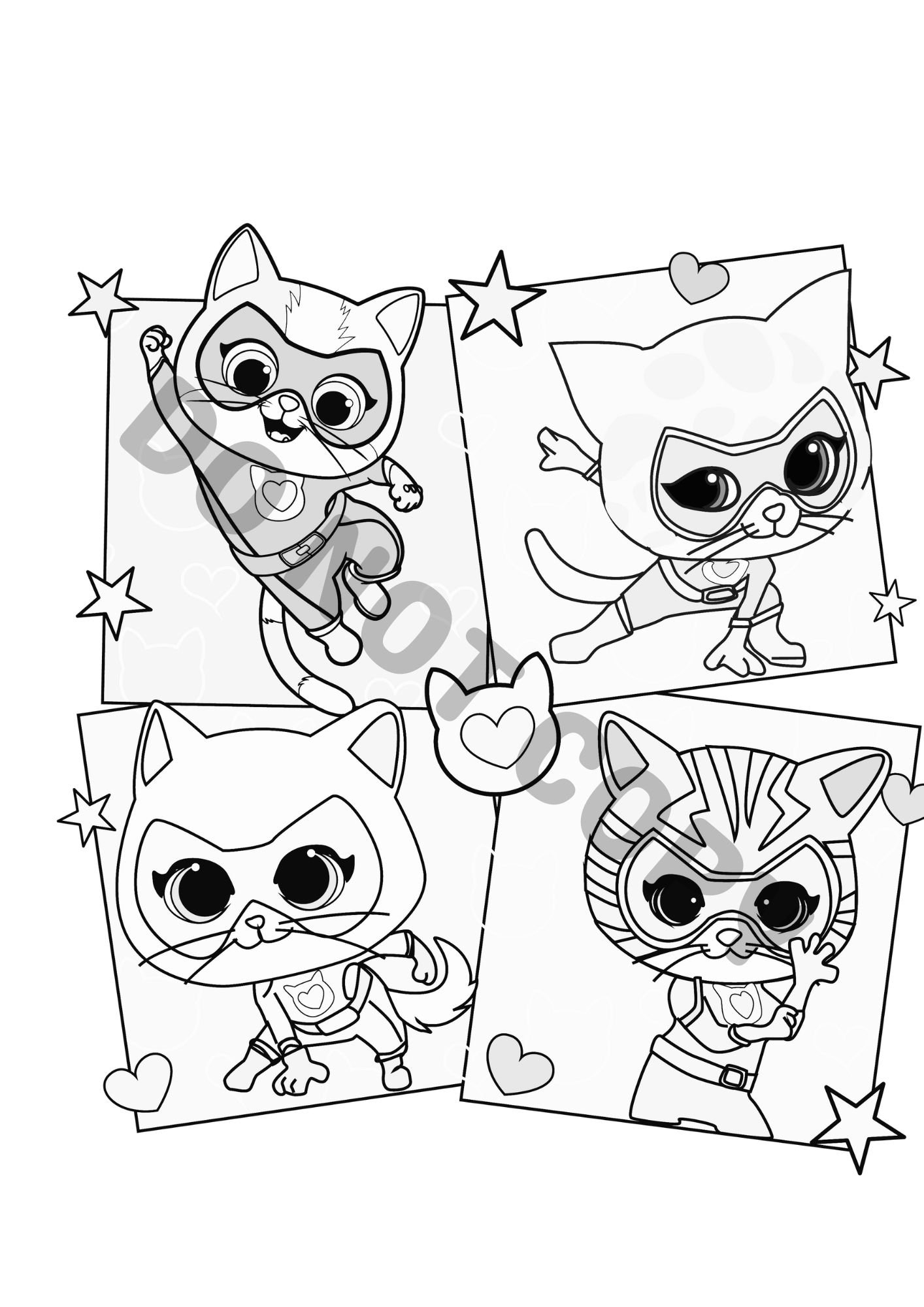 super kitty coloring pages