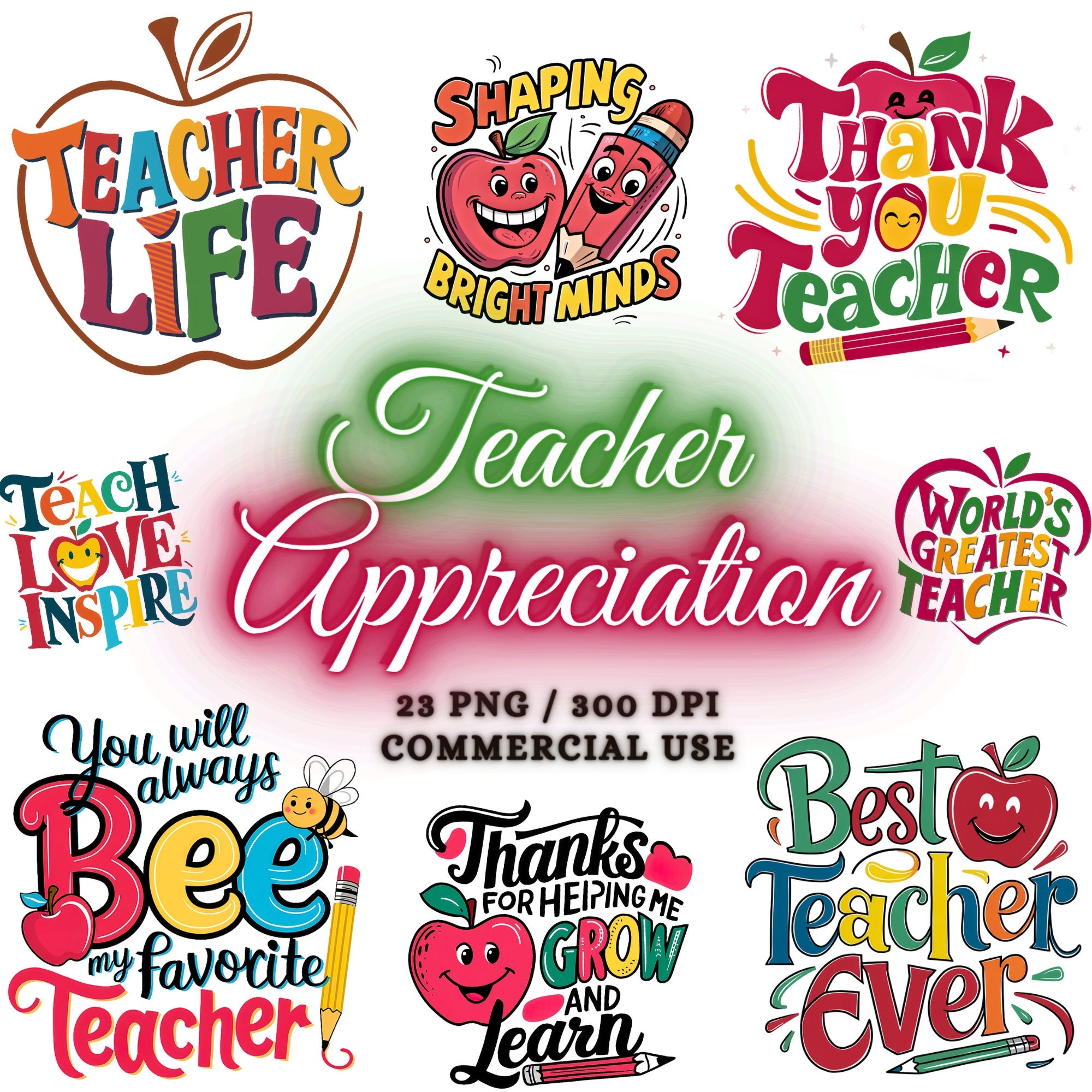 Teacher PNG Bundle Teacher Appreciation PNG Teacher Clipart Teacher Sublimation Designs Teacher Signs Teacher Quotes School PNG Bundle Etsy