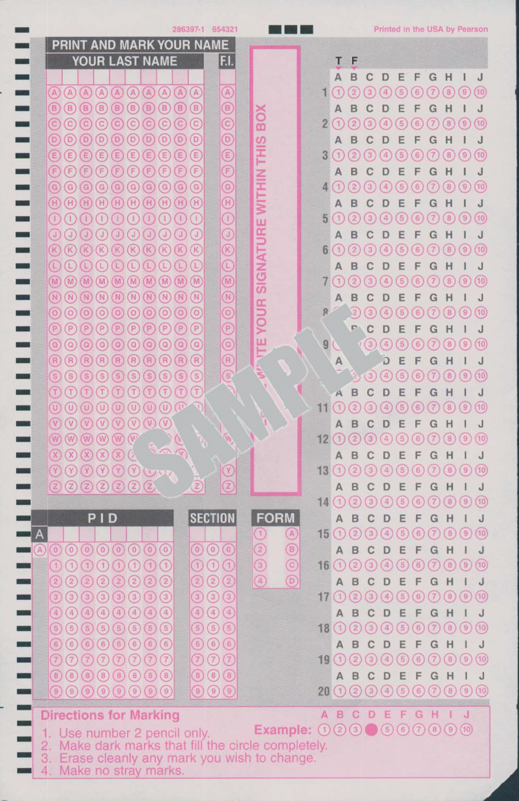 scantron printable pdf