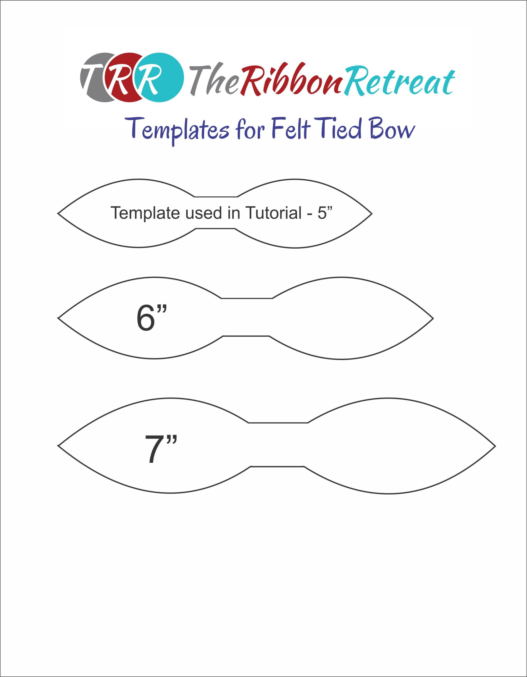 Template For Felt Tied Hair Bow