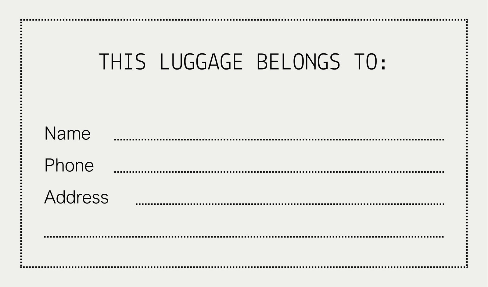 Template Luggage Identification Stickers Free Printable Customizable Luggage Tag Templates Canva