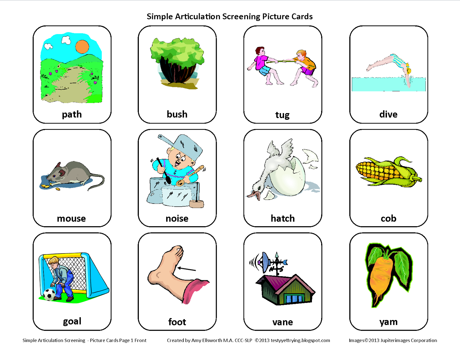 Testy Yet Trying Free Simple Articulation Screening Tool