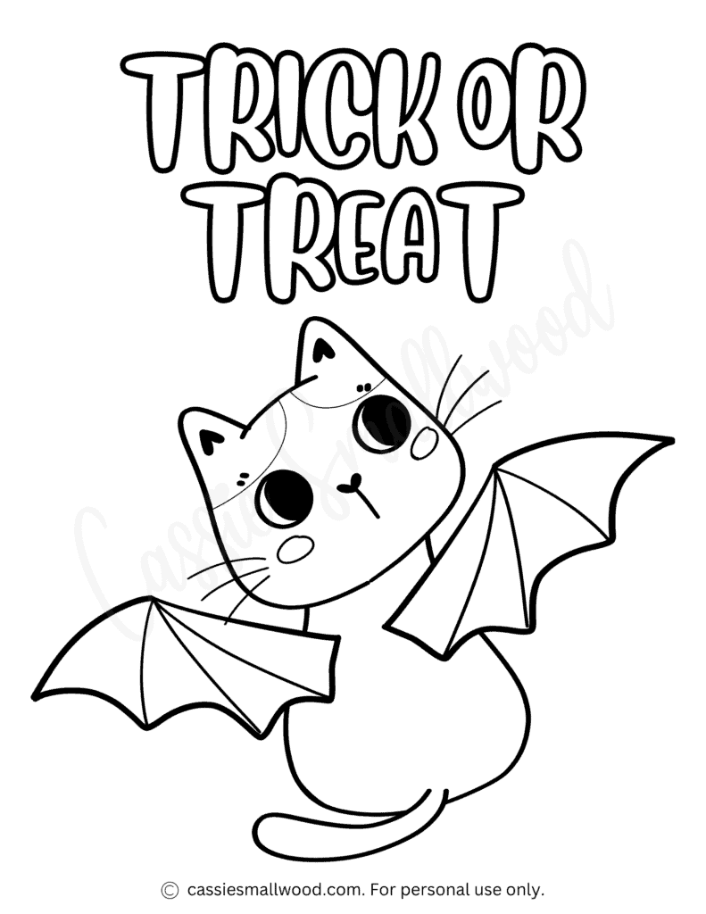 halloween cat color sheet