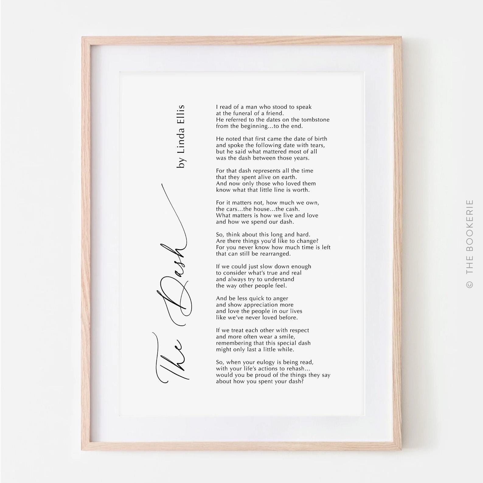 The Dash Poem Printable Etsy