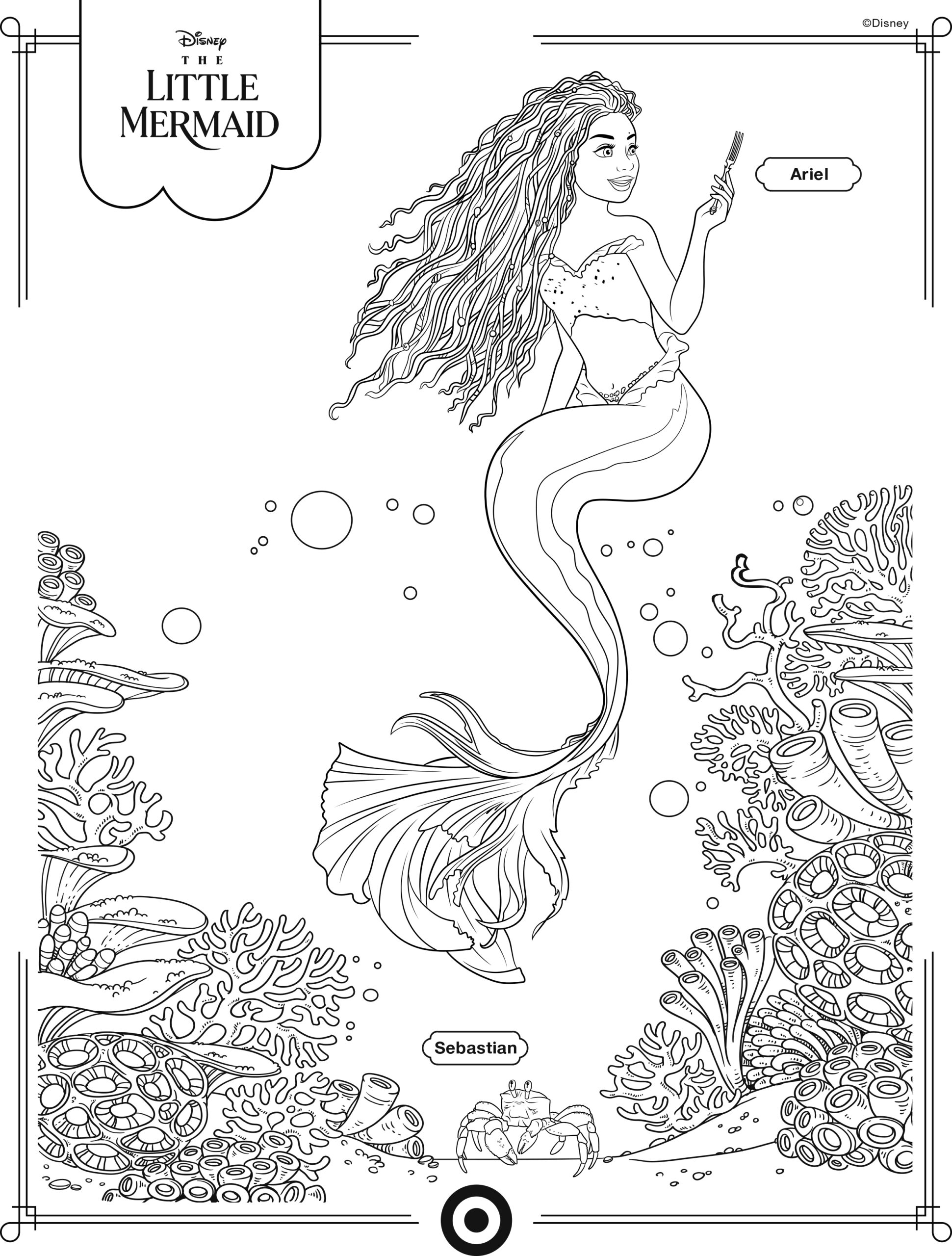 The Little Mermaid Live Action Movie 2023 Coloring Pages With Ariel Halle Bailey YouLoveIt