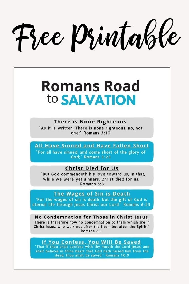 The Romans Road To Salvation Free Printable