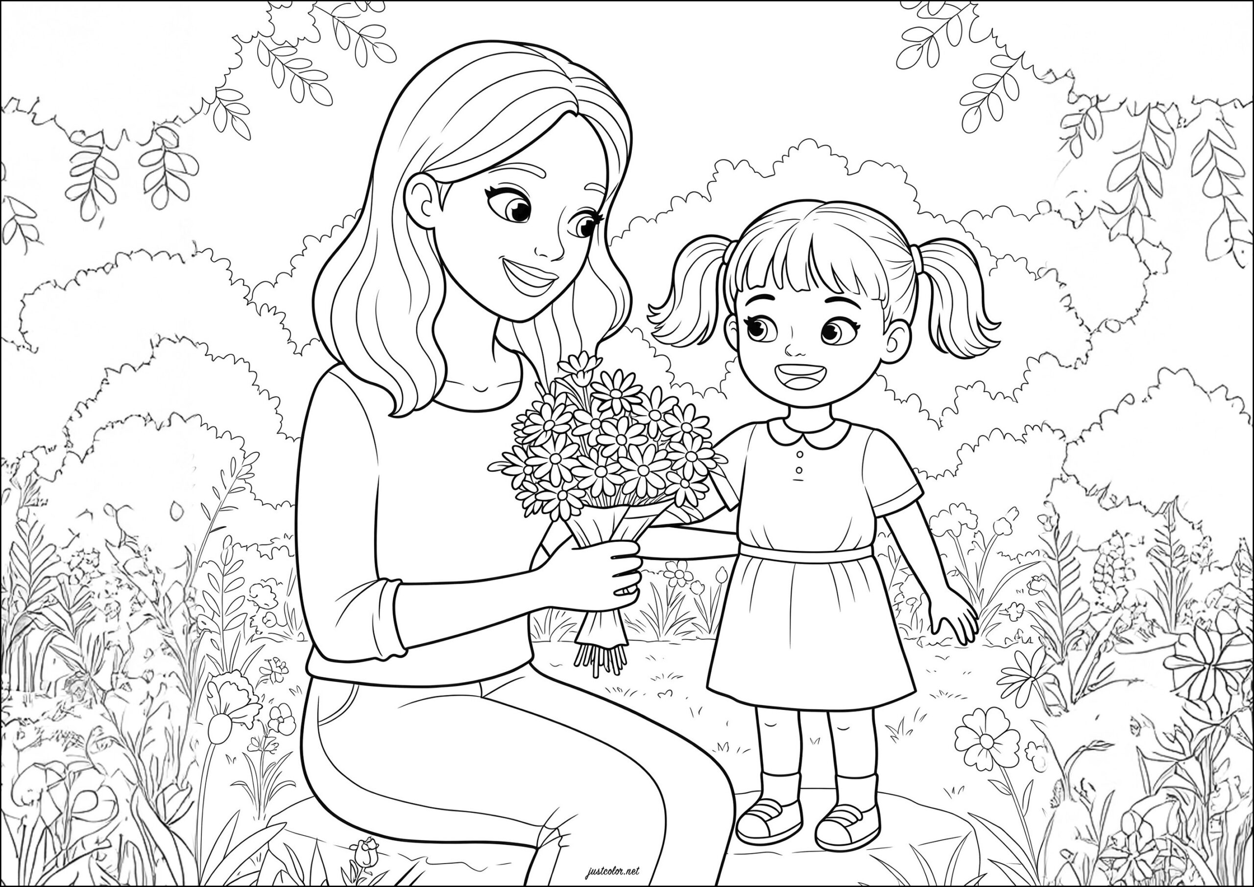 colouring sheets for mother's day