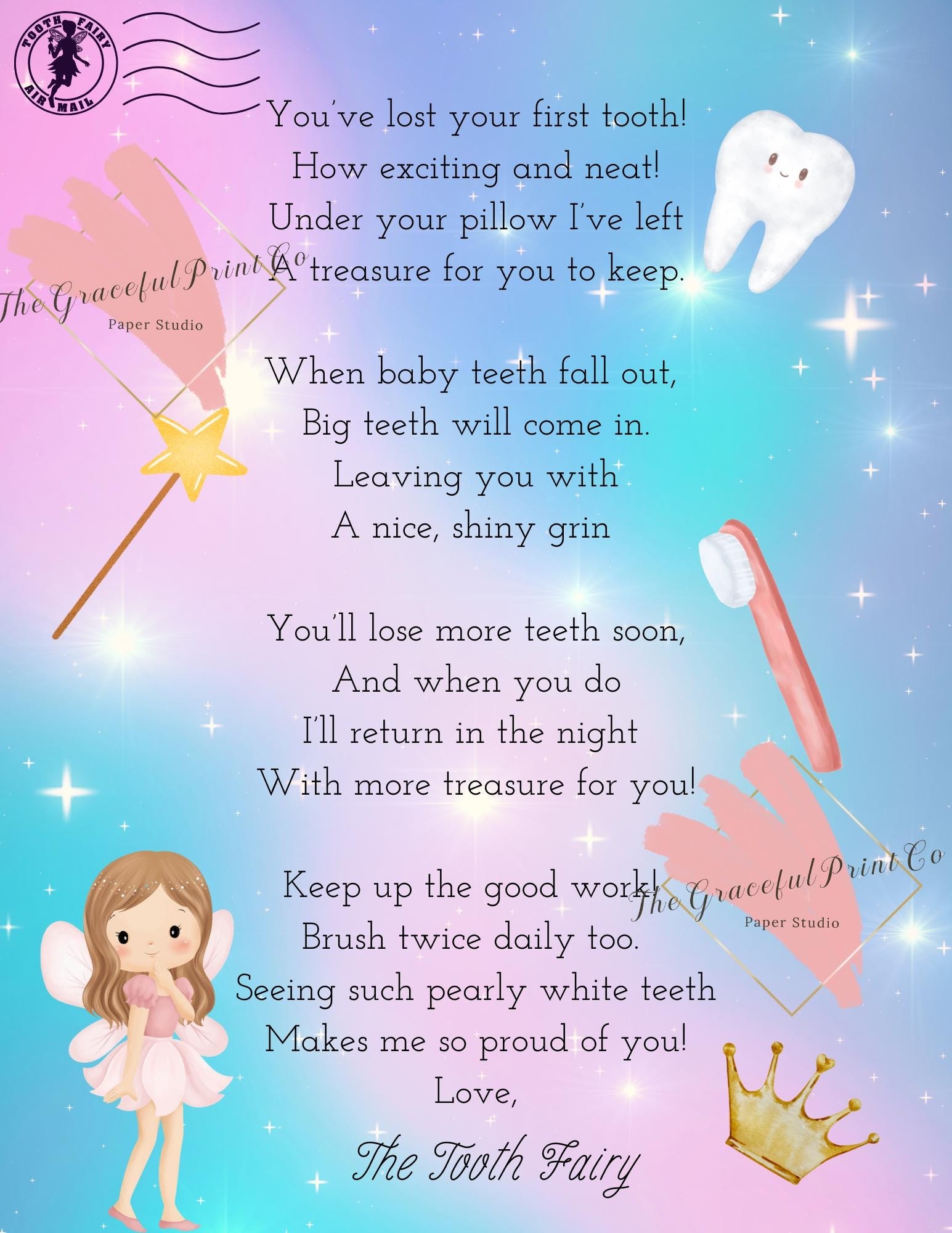 tooth fairy letter printable