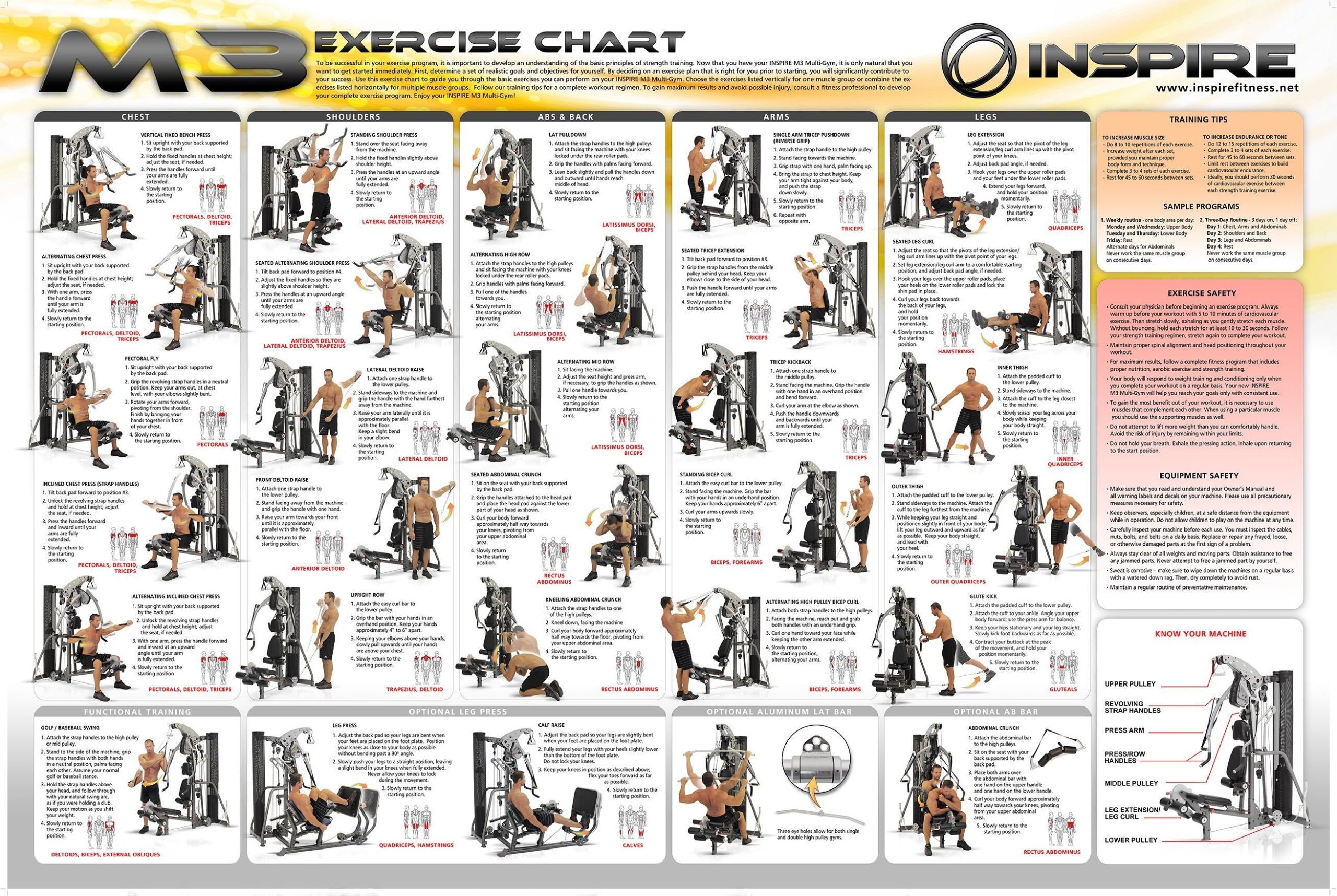 Total Gym Weider Machine Exercises Weider Ultimate Printable Total Gym Exercise Chart Pdf Printable