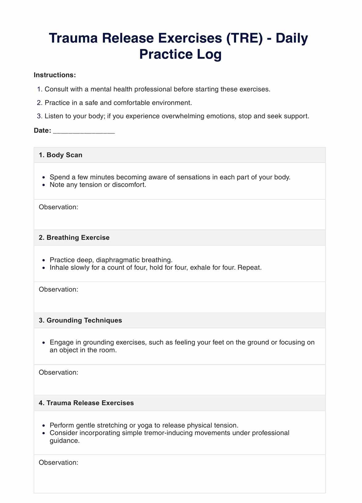 Trauma Release Exercises PDF