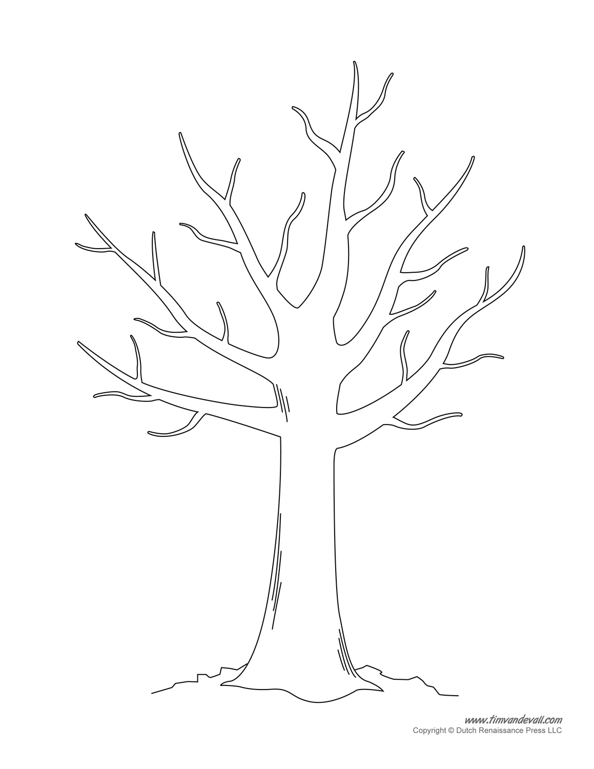 large printable tree template free pdf