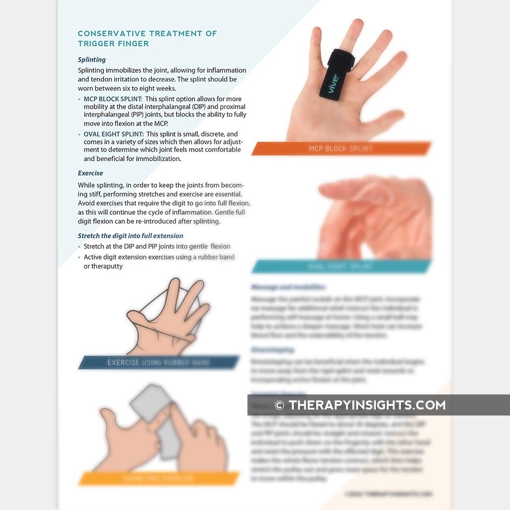 Trigger Finger Adult And Pediatric Printable Resources For Speech And Occupational Therapists