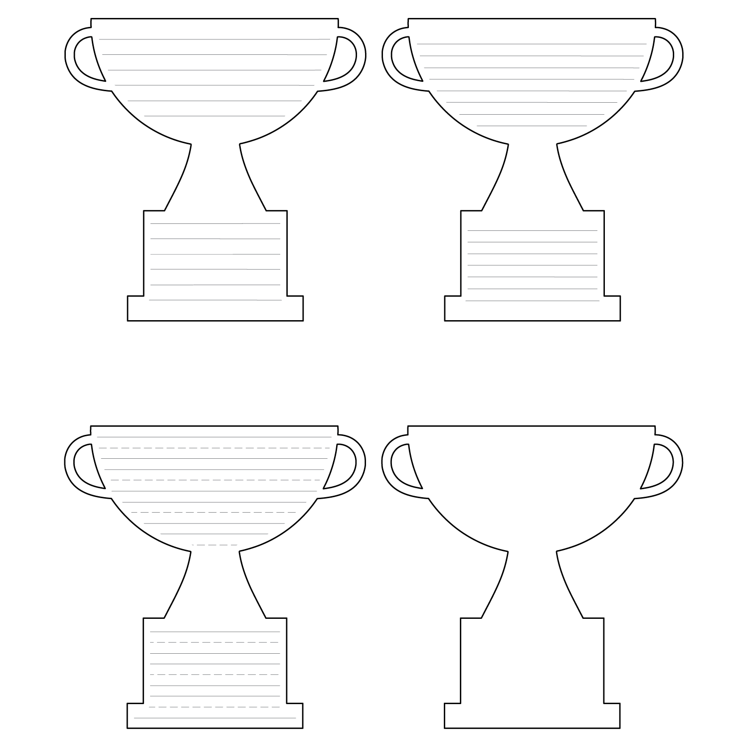 Trophy Cup Shaped Writing Template Free Printable Paper raft Templates