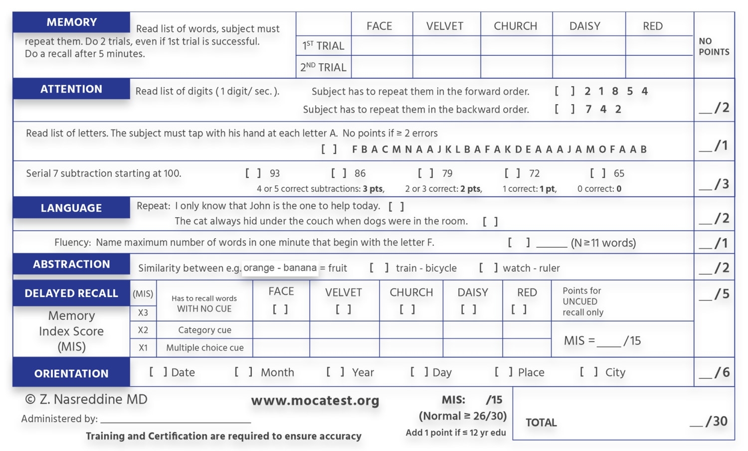 printable pdf printable moca test