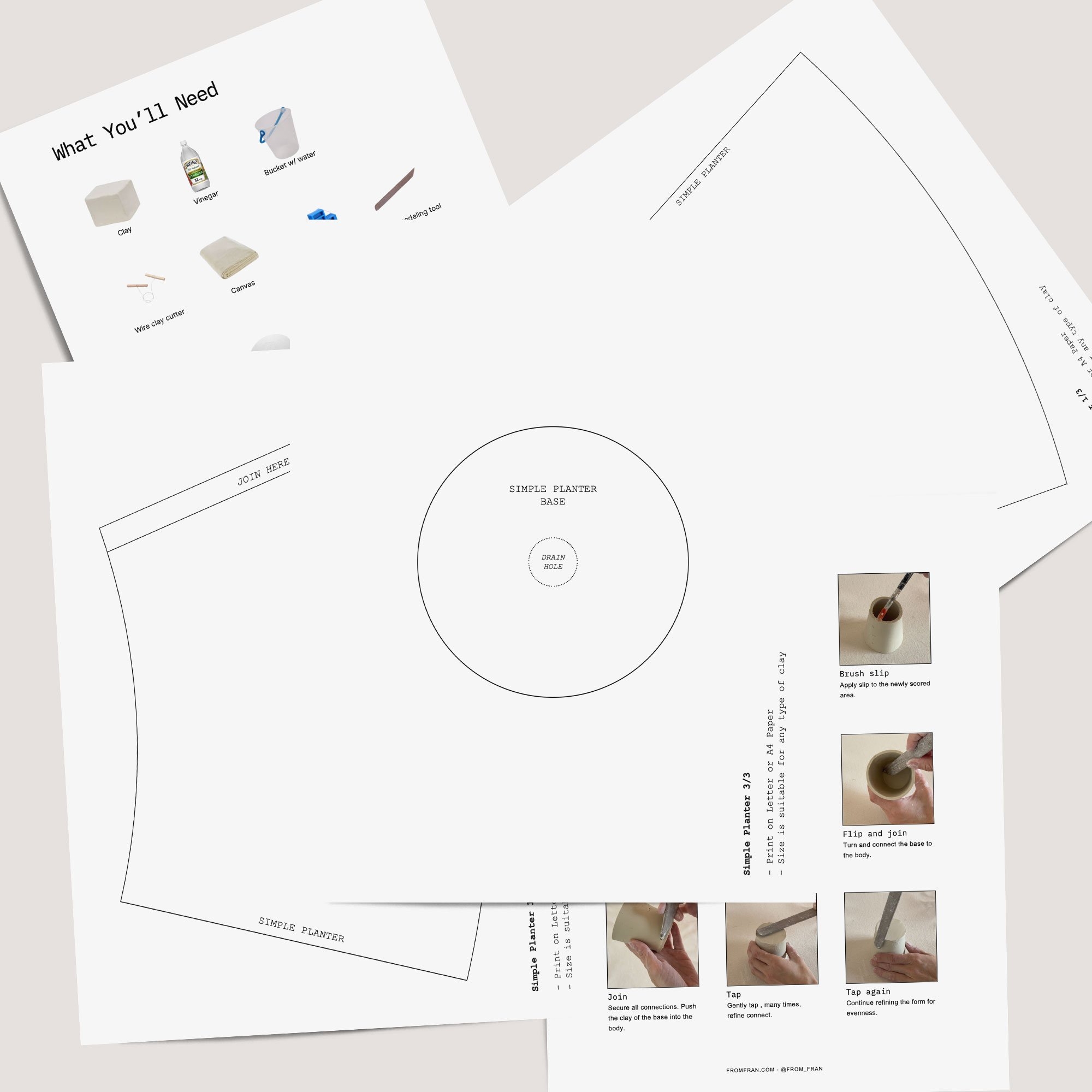 Two Free Pottery Templates A Christmas Tree Template And A Simple Slab Planter Template Fromfran