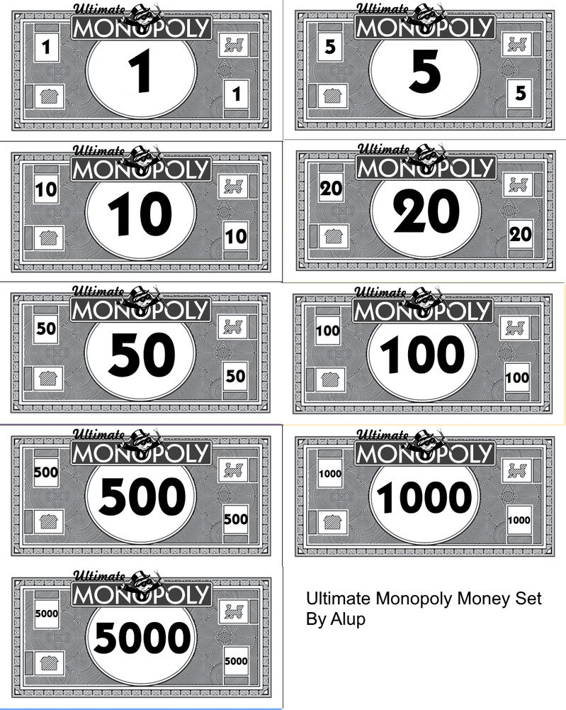monopoly money printable pdf