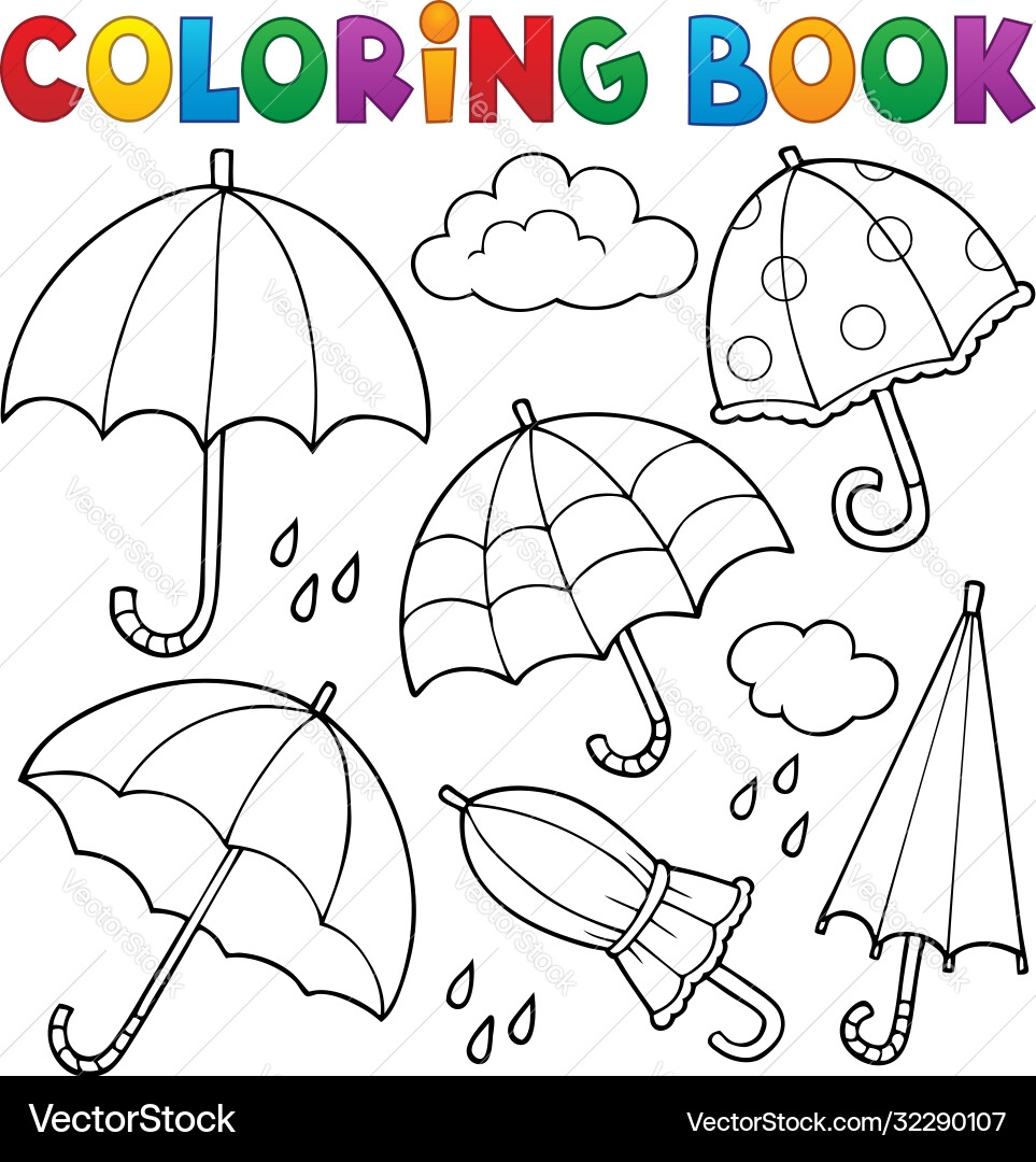 coloring page of an umbrella