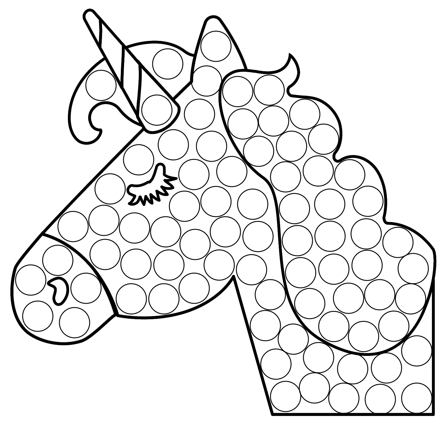 Unicorn Dot Art Coloring Page Free Printable