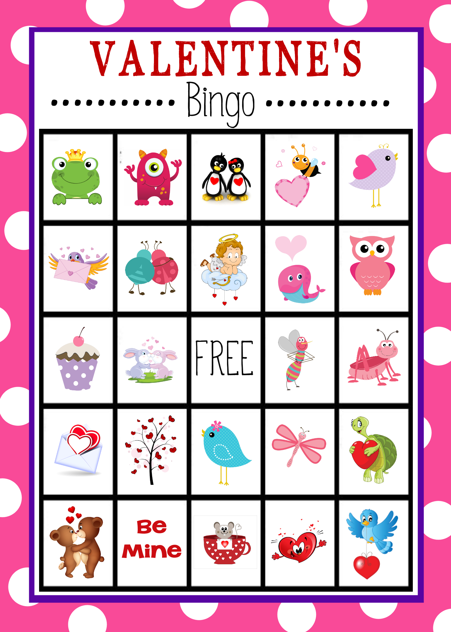 valentine bingo free printable pdf