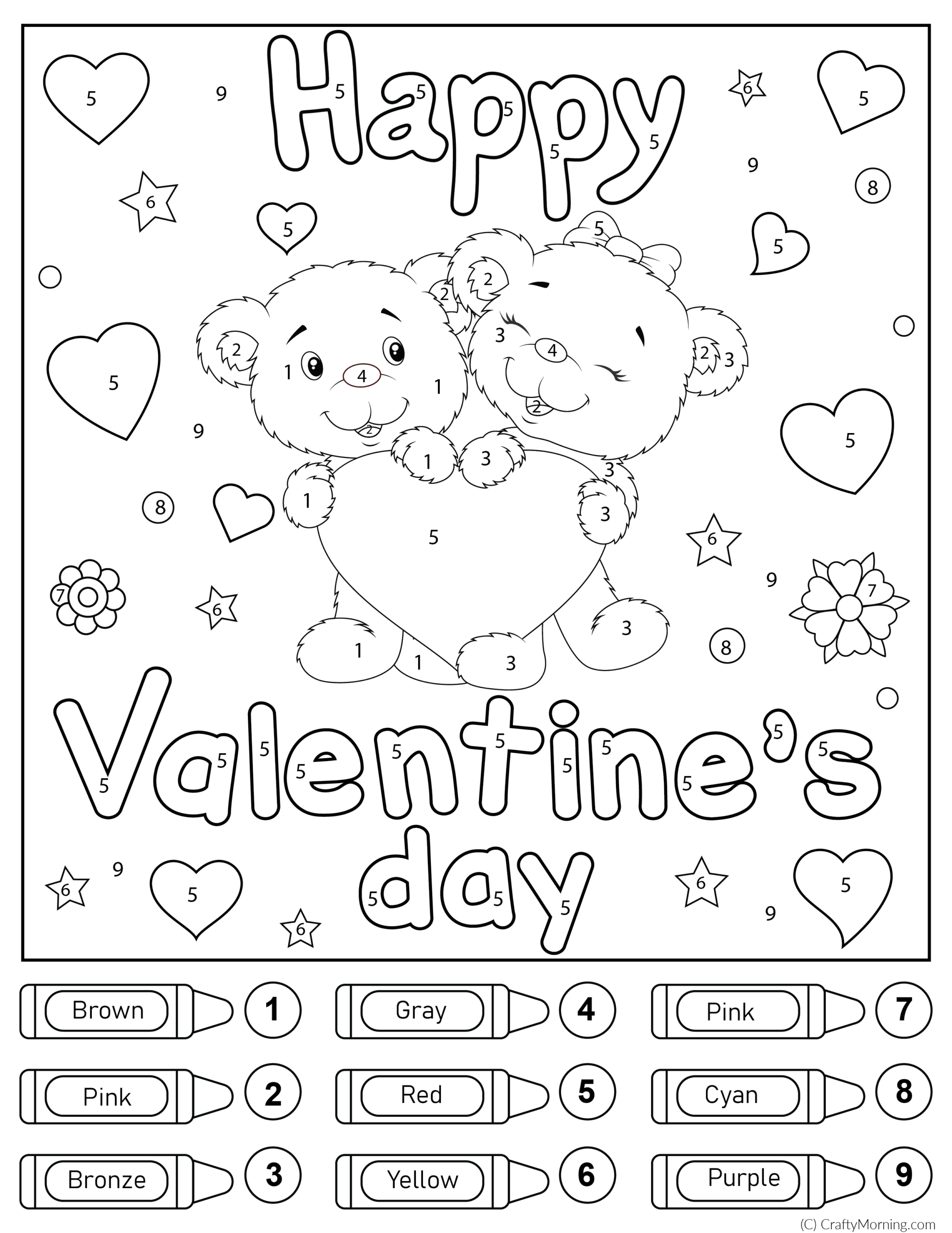 valentines day color sheet