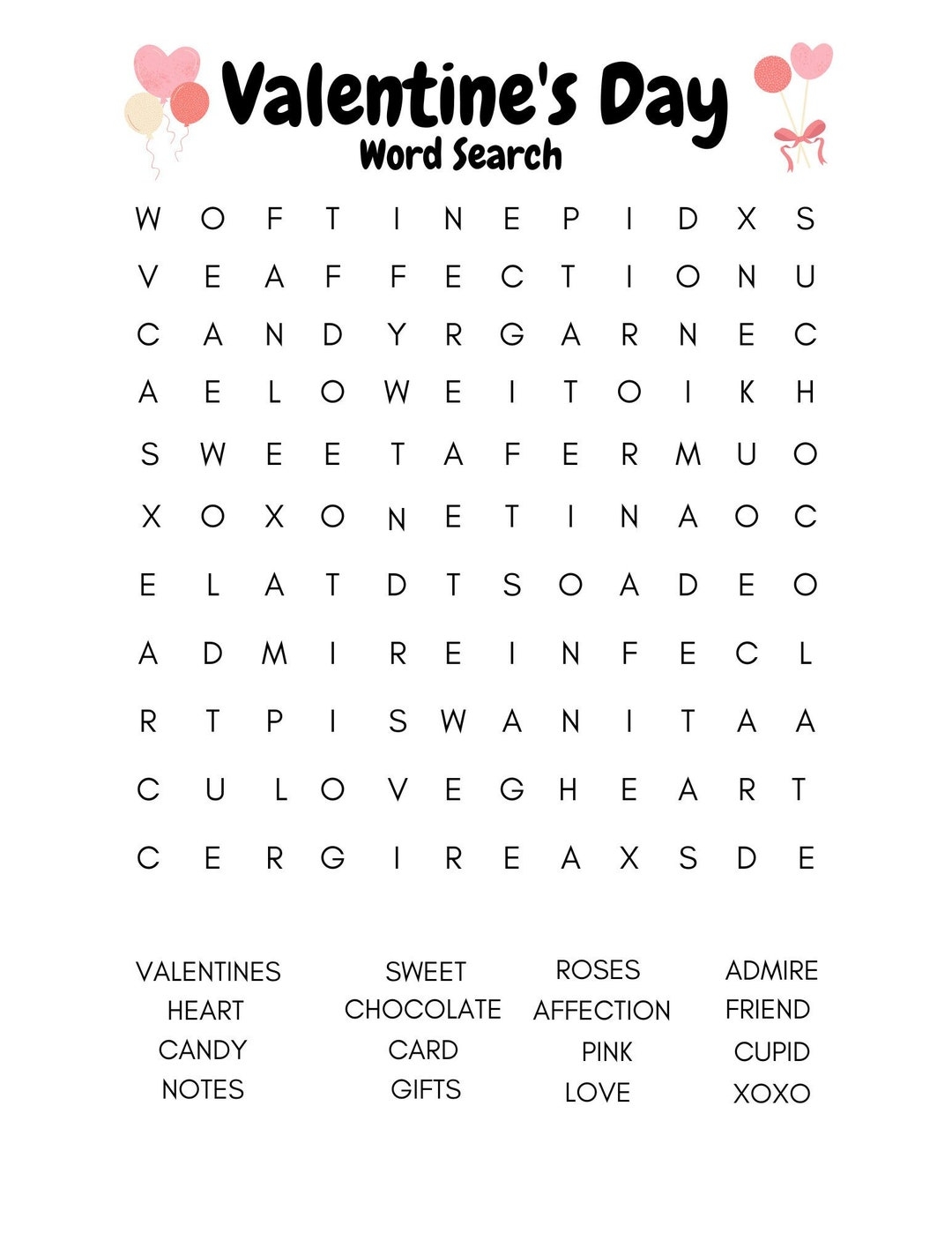Valentine s Day Word Search Etsy Denmark