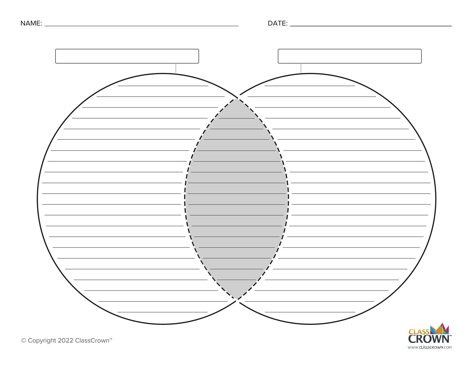 Venn Diagrams Printable Worksheets bundle Pack Etsy