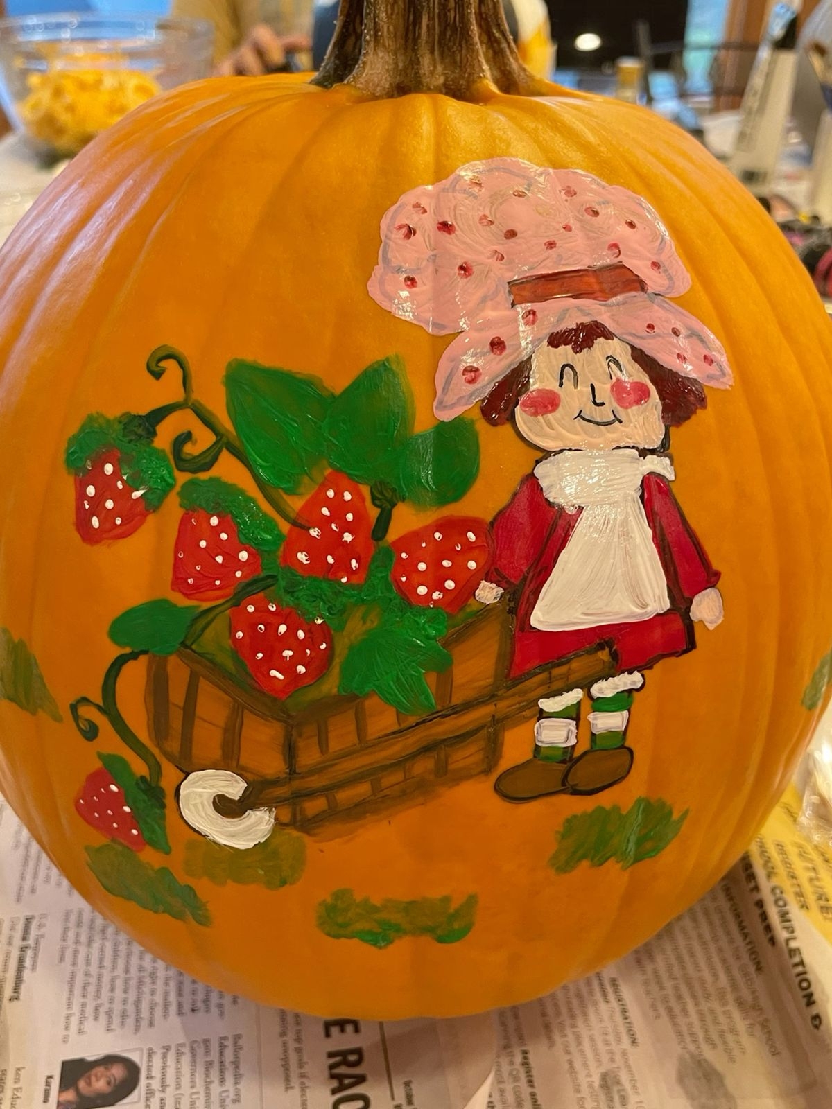 Vintage Strawberry Shortcake Pumpkin Design