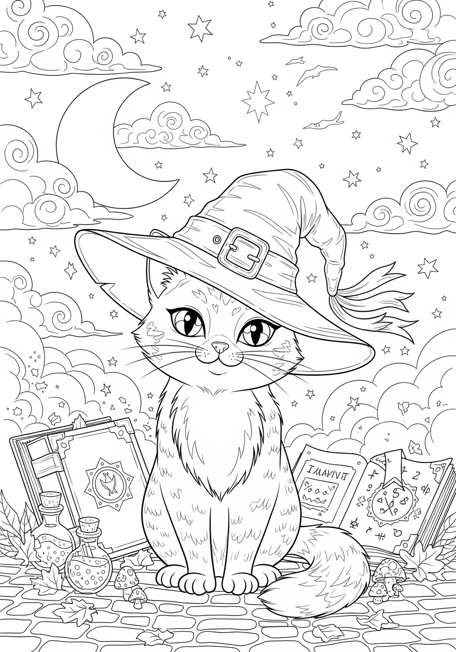 halloween cat coloring sheet