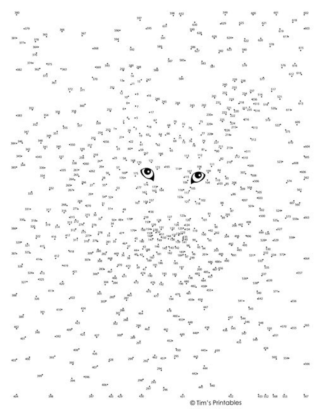 Wolf Dot to dot Connect The Dots PDF 632 Dots Etsy