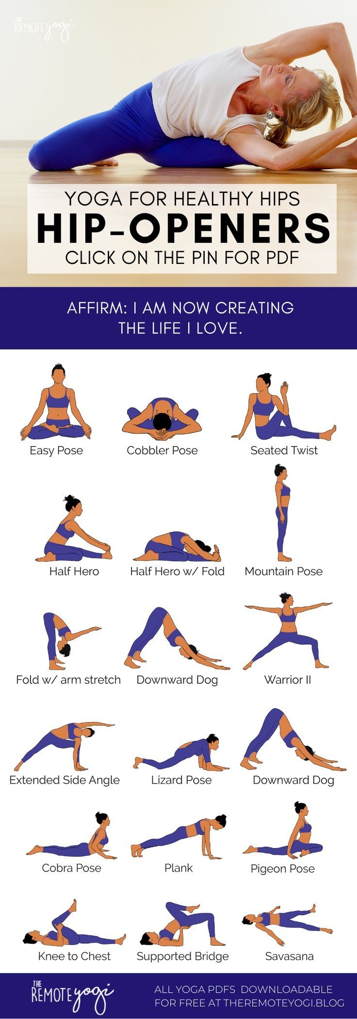 Yoga For Healthy Open Hips Printable PDF