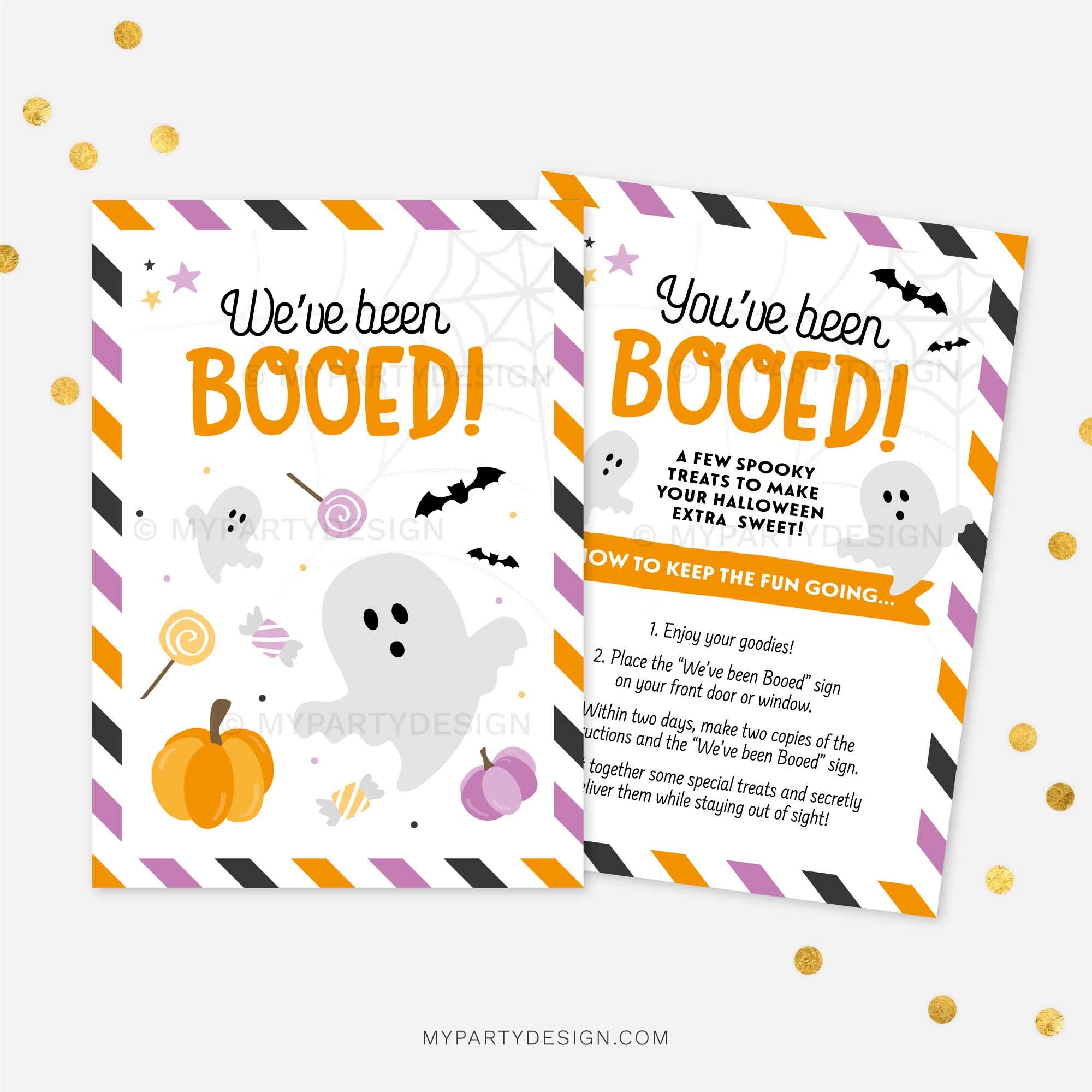 You ve Been Booed Halloween Game Sign Printable PDF My Party Design