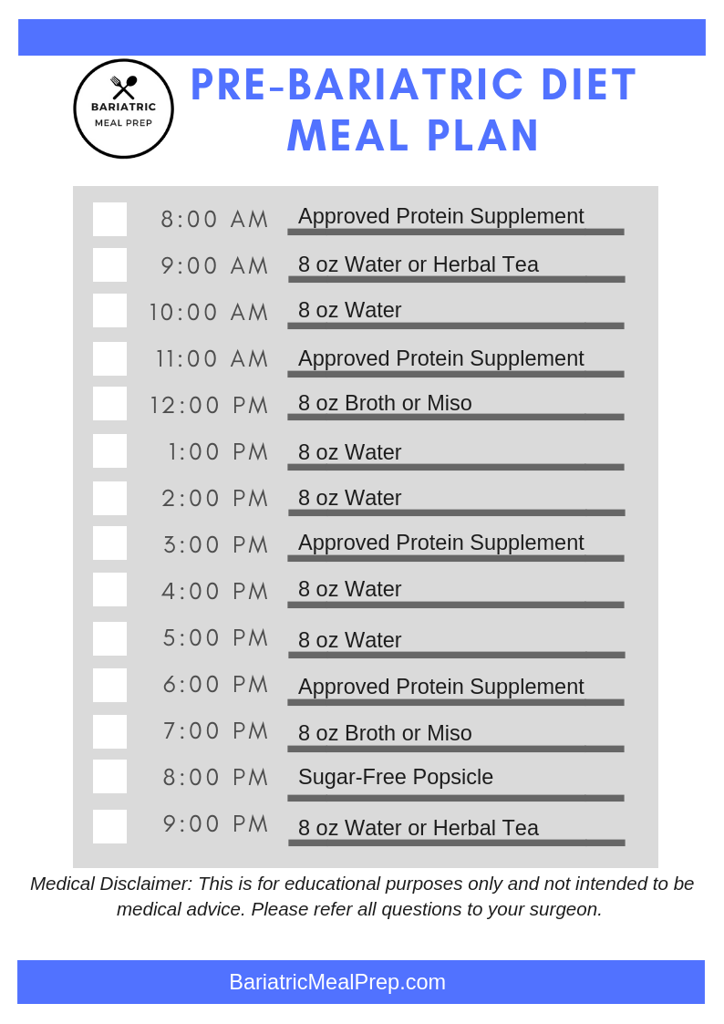 Your Guide To The Pre Bariatric Surgery Diet Bariatric Meal Prep