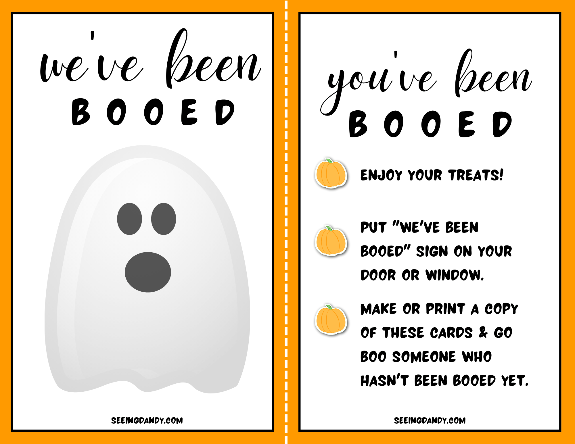 Youve Been Booed Printable Sign Printable Party Favors